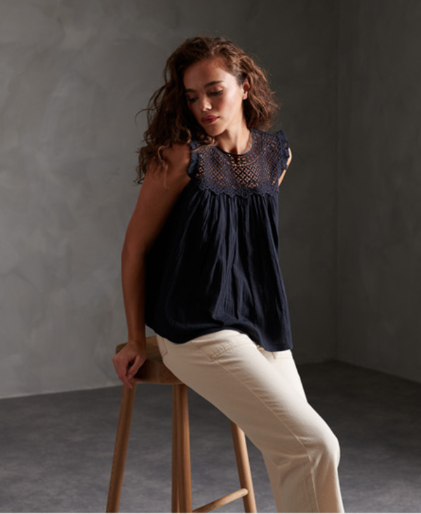  Superdry Ellison Textured Lace Vest Top 