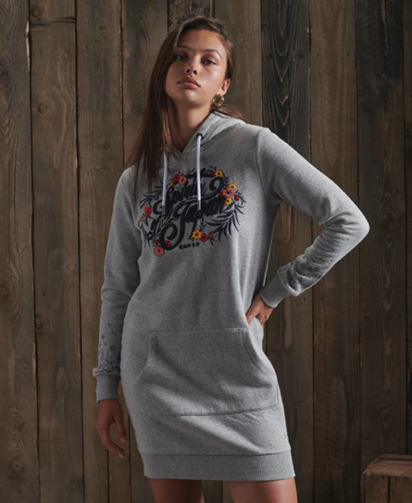  Superdry Folk Floral Hooded Sweat Dress 
