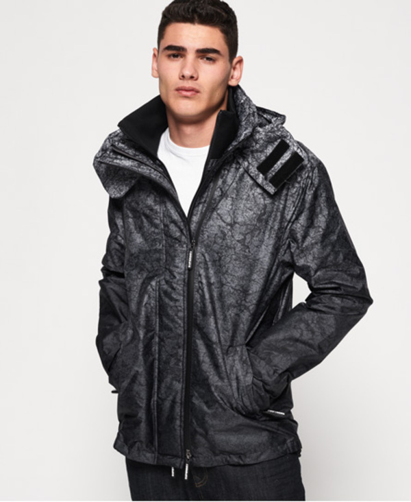  Superdry Hooded Print Pop Zip Sd-windcheater Jacket 