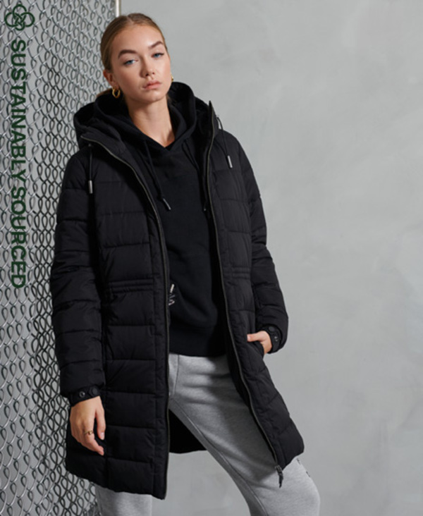  Superdry Longline Boston Microfibre Coat 