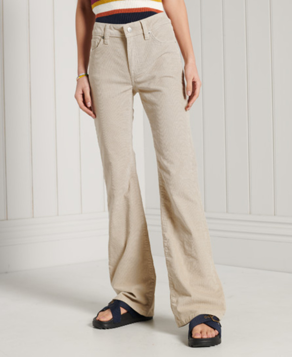  Superdry Mid Rise Slim Cord Flare Jeans 