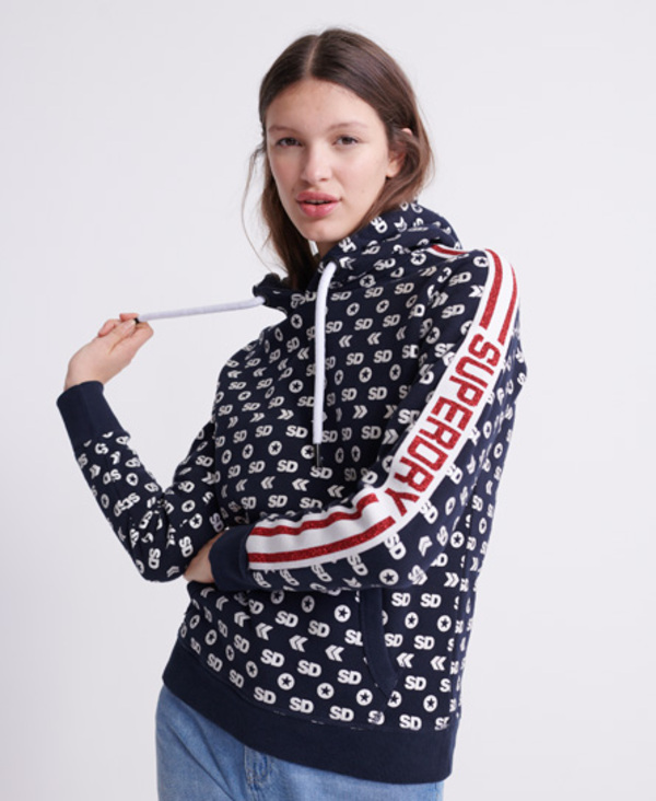  Superdry Modern Coral Label Monogram Hoodie 