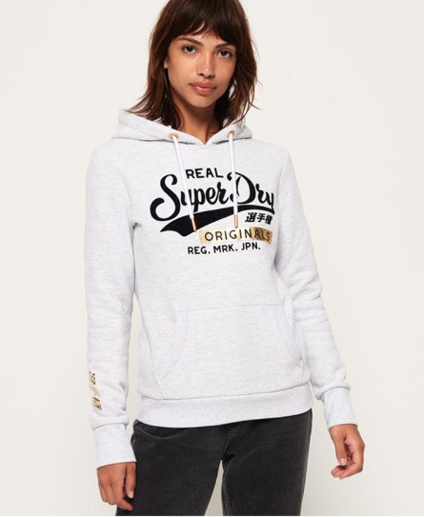  Superdry Real Originals Flock Metallic Hoodie 