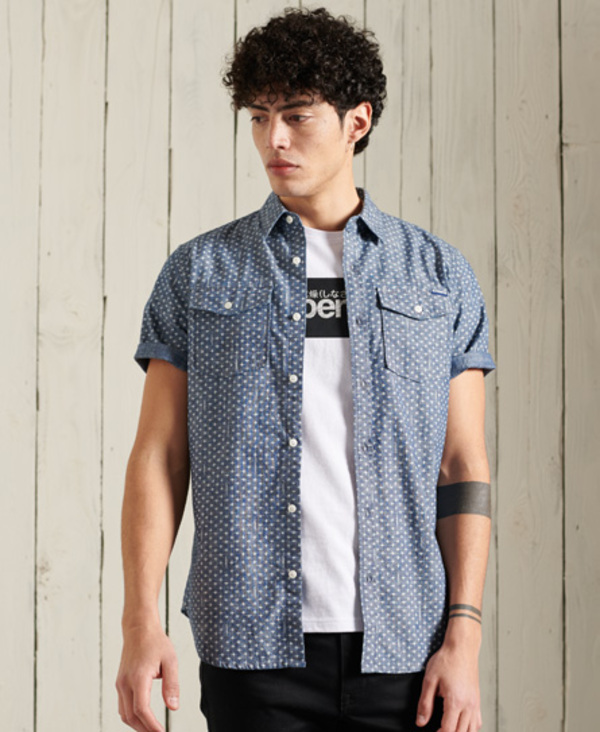  Superdry Short Sleeve Denim Loom Shirt 