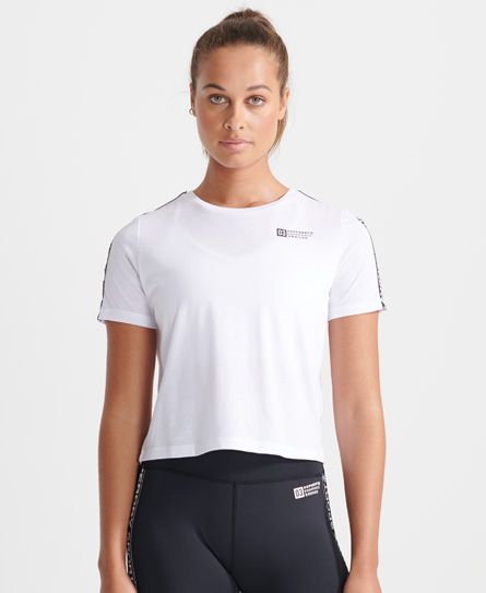  Sport Gym Tech Taped Crop T-shirt 