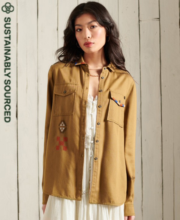  Superdry Tencel Military Embroidered Shirt 