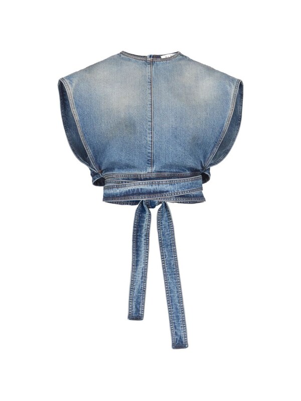  Alaïa Alaïa Denim Belted Top 