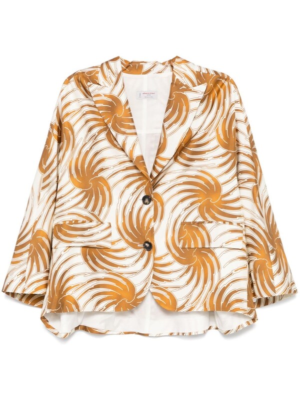  Alberto Biani Alberto Biani Printed Silk Caban Jacket 