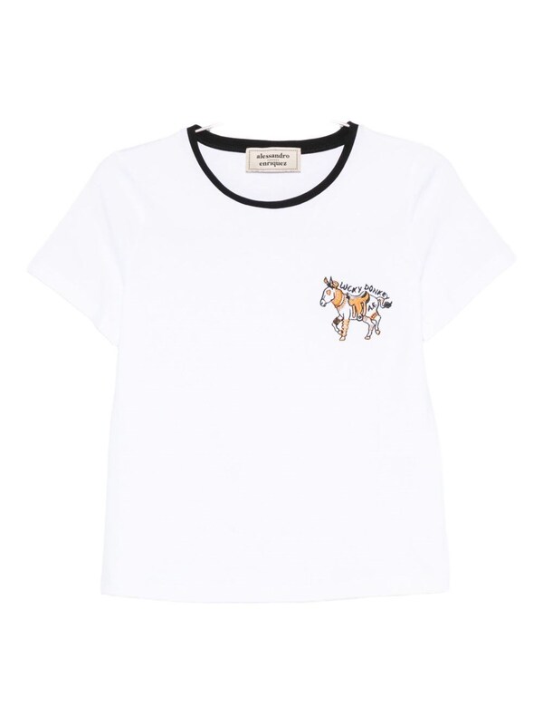  Alessandro Enriquez Alessandro Enriquez Embroidered Cotton T-shirt 