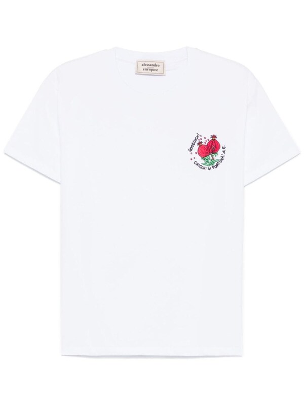  Alessandro Enriquez Alessandro Enriquez Embroidered Cotton T-shirt 
