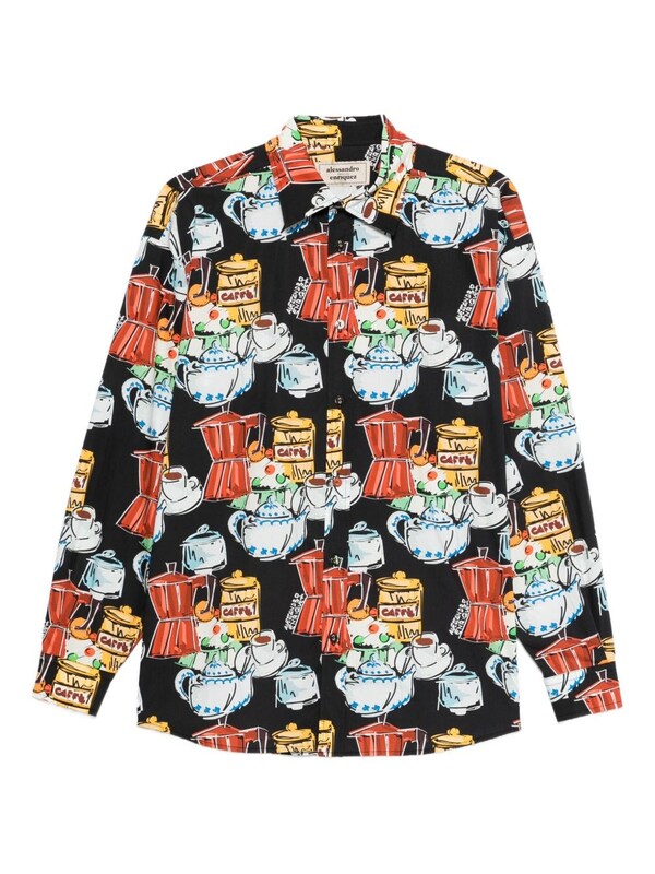  Alessandro Enriquez Alessandro Enriquez Printed Cotton Shirt 