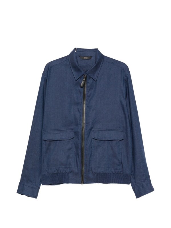  Brioni Brioni Linen And Wool Blouson Jacket 