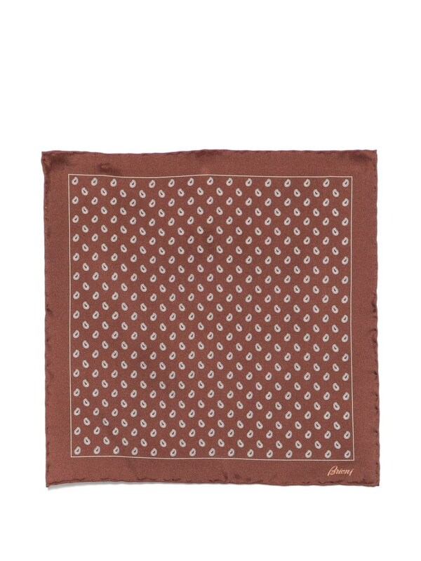  Brioni Brioni Pritned Silk Foulard 
