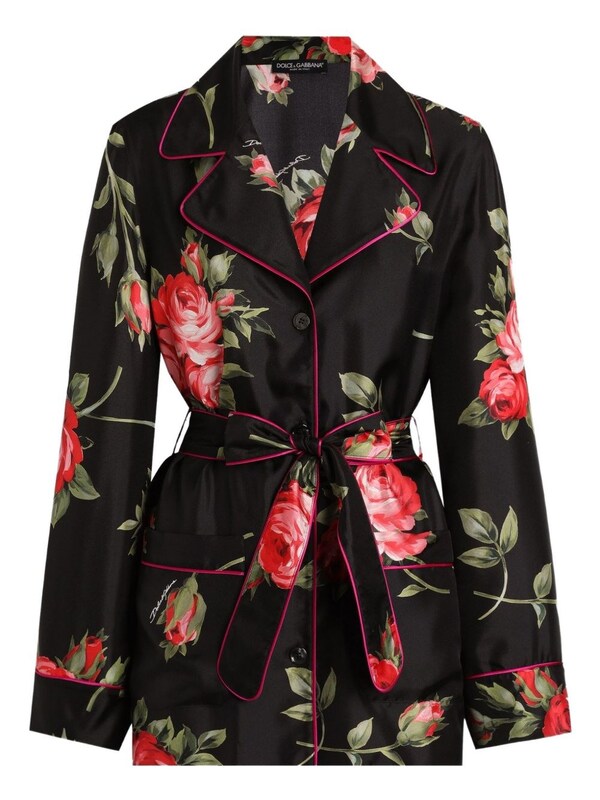  Dolce & Gabbana Dolce & Gabbana Roses Bouquet Print Silk Shirt 