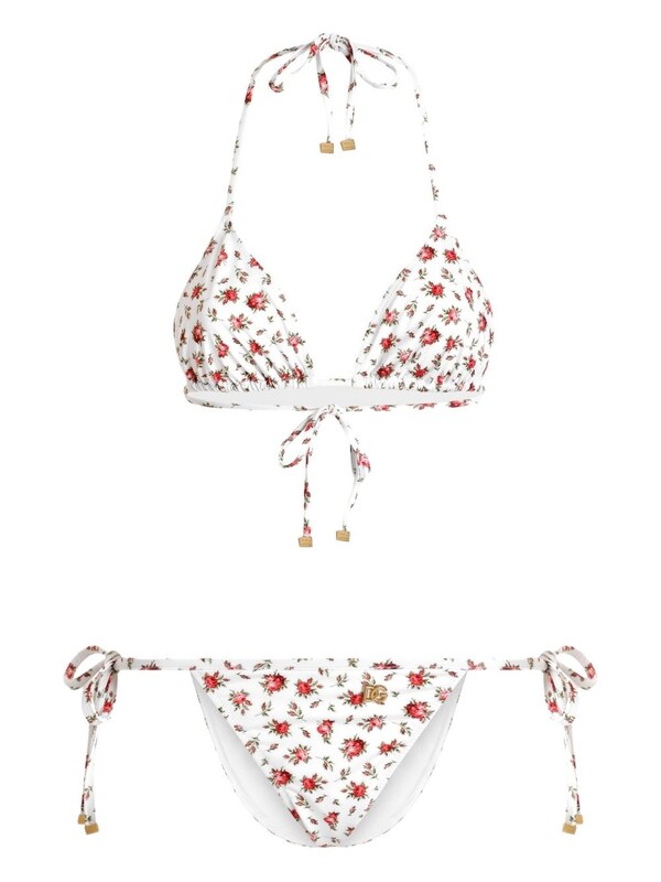  Dolce & Gabbana Dolce & Gabbana Roses Print Bikini Set 