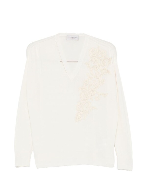  Ermanno Ermanno Embroidered Cotton Sweater 