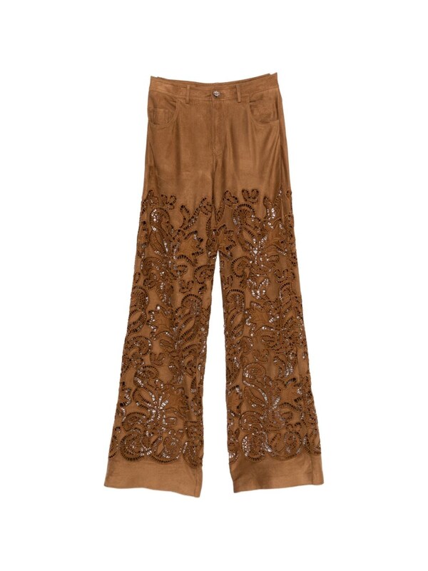  Ermanno Ermanno Suede Leather Effect Trousers 