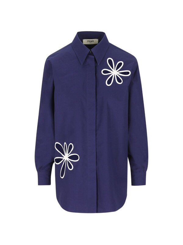  Fendi Fendi Embroidered Cotton Shirt 