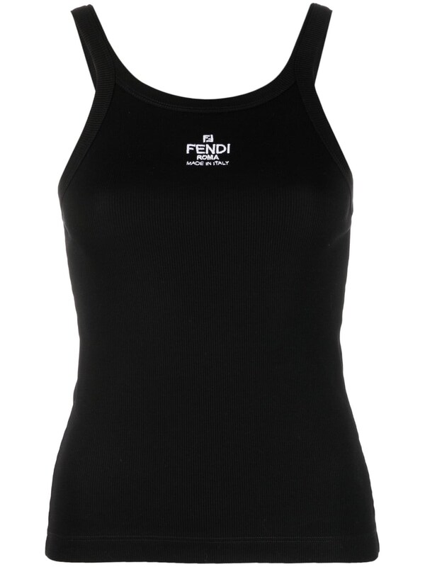  Fendi Fendi Logo Cotton Tank Top 