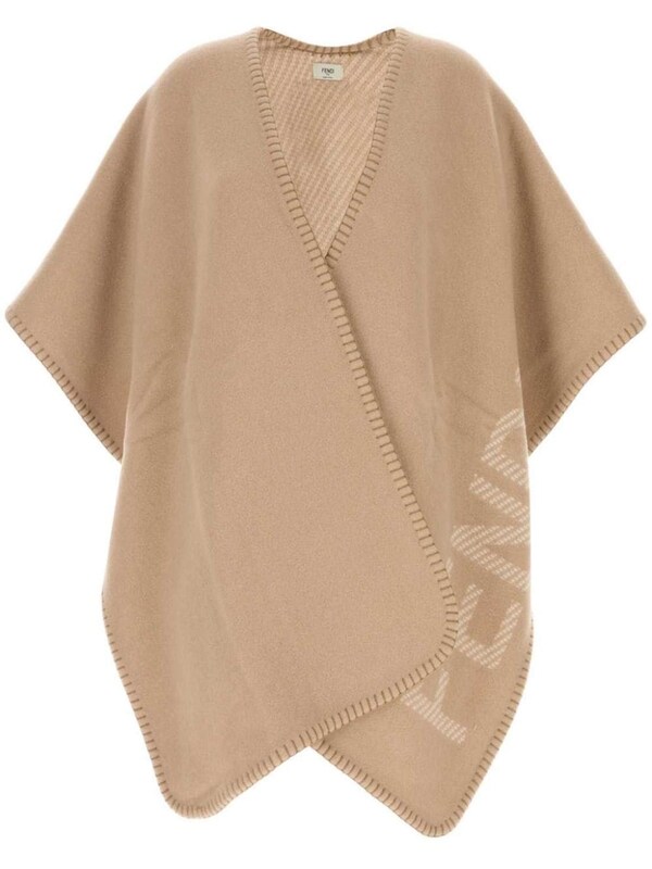  Fendi Fendi Fendi Roma Wool And Cashmere Blend Cape 
