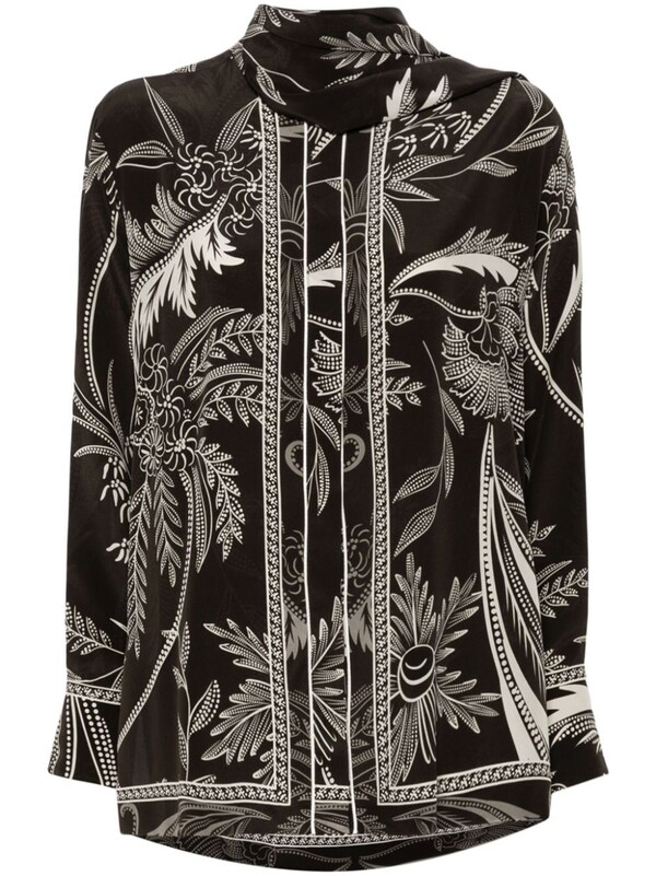  For Restless Sleepers For Restless Sleepers Printed Silk Shirt 