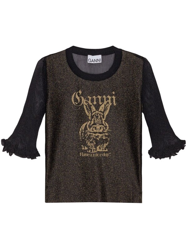  Ganni Ganni Bunny Crewneck Top 