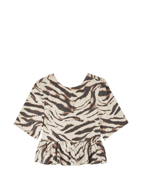  Ganni Ganni Zebra Print Organic Cotton Top 