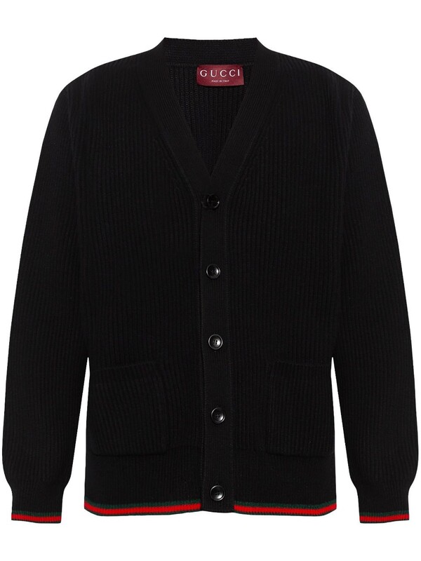  Gucci Gucci Cardigan With Web Decoration 