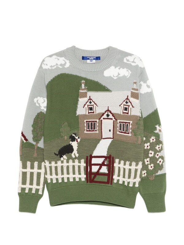  Junya Watanabe Junya Watanabe Printed Cotton Crewneck Sweater 