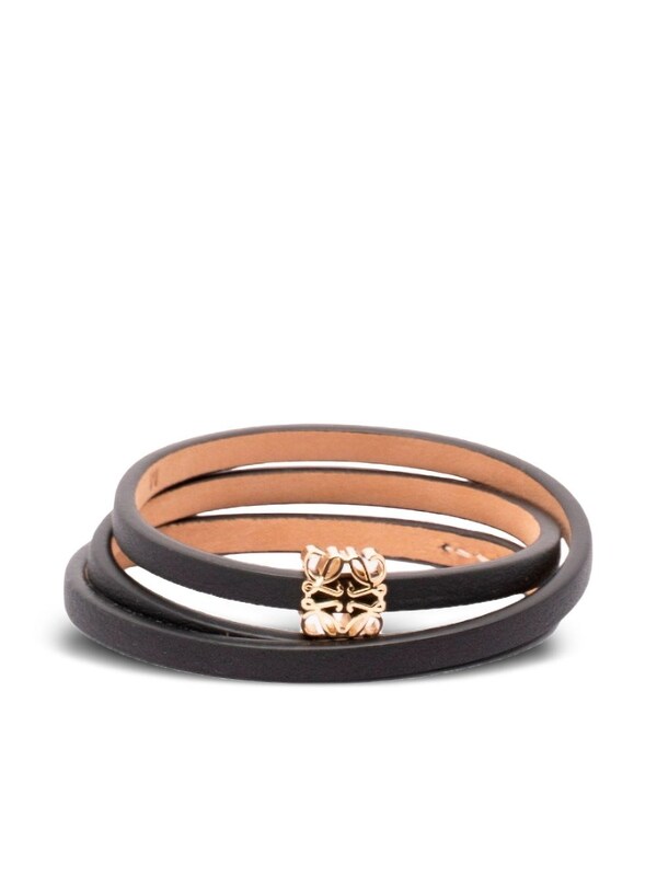 Loewe Loewe Anagram Bombé Leather Bracelet 