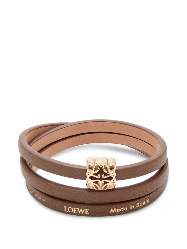  Loewe Loewe Anagram Bombé Leather Bracelet 