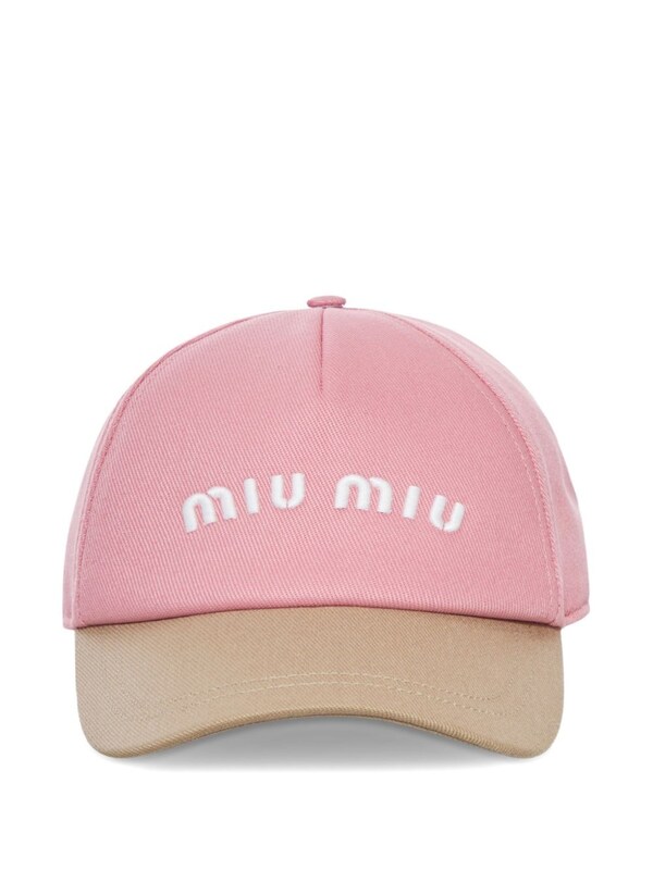  Miu Miu Miu Miu Logo Cotton Baseball Cap 