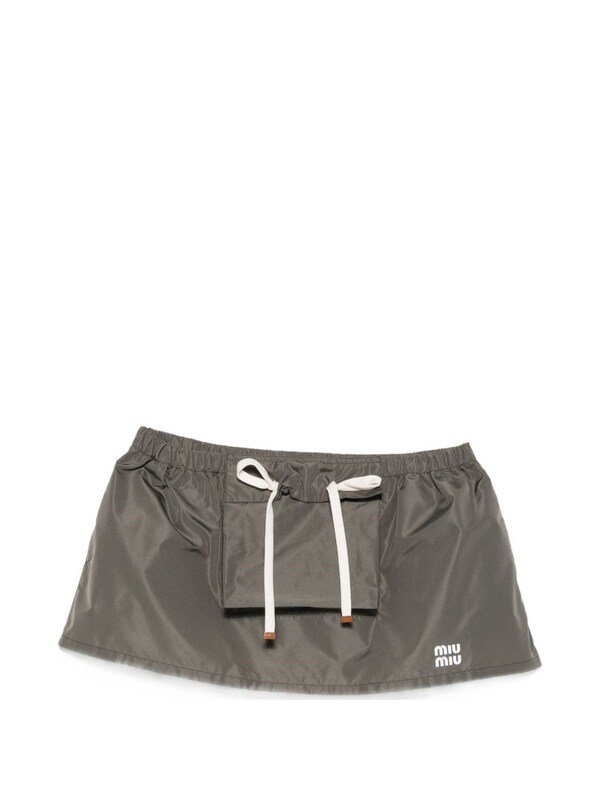  Miu Miu Miu Miu Logo Mini Skirt 