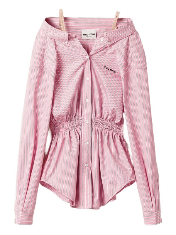  Miu Miu Miu Miu Striped Cotton Mini Dress 
