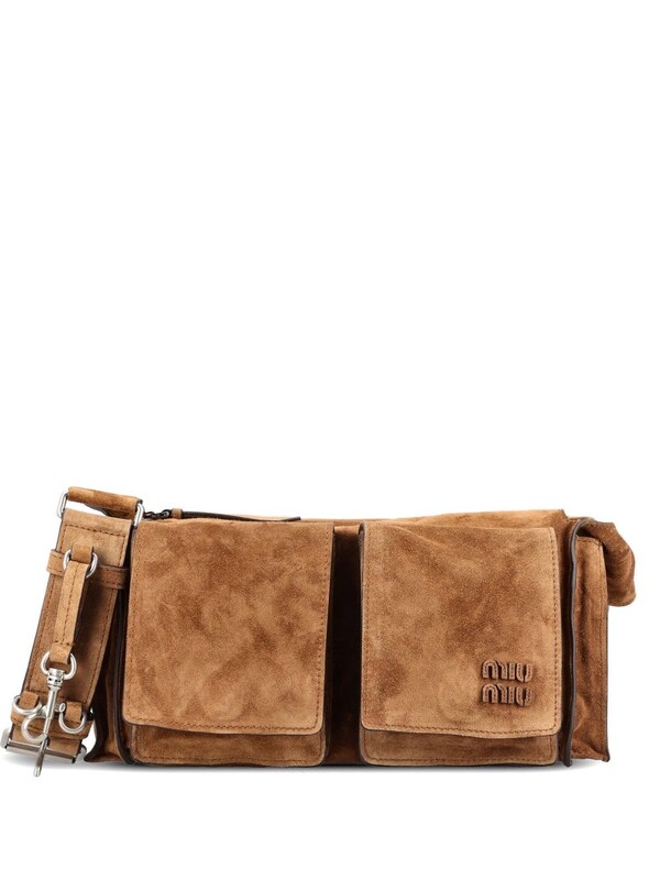  Miu Miu Miu Miu Utilitaire Suede Leather Crossbody Bag 