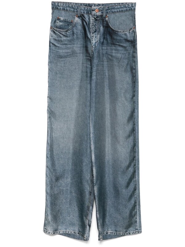  Pierre Louis Mascia Pierre Louis Mascia Denim Print Silk Trousers 