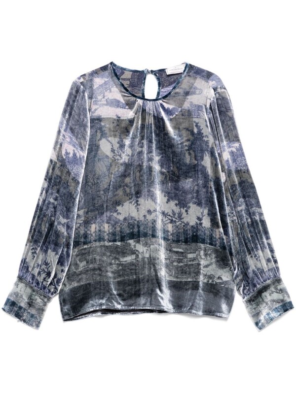 Pierre Louis Mascia Pierre Louis Mascia Silk Printed Blouse 