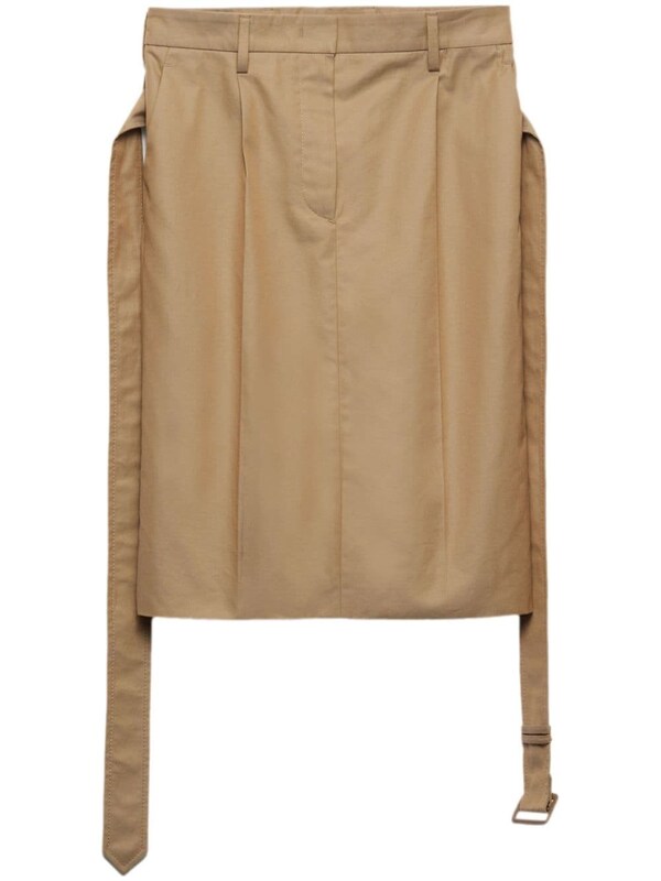 Prada Prada Belted Midi Skirt 