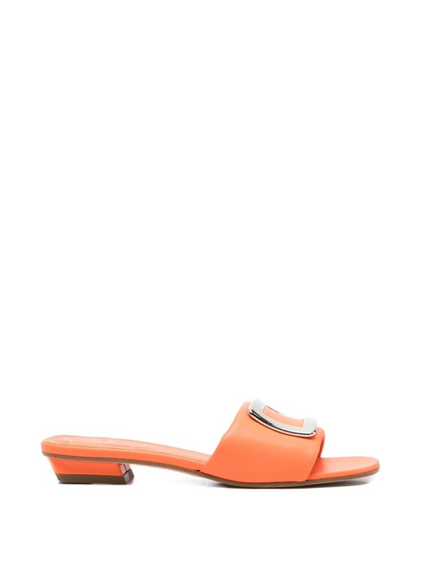  Roger Vivier Roger Vivier Leather Flat Sandals 