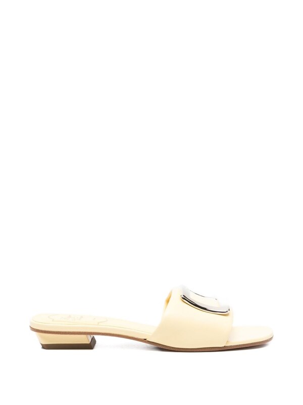  Roger Vivier Roger Vivier Leather Flat Sandals 