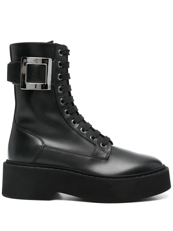 Roger Vivier Roger Vivier Viv Rangers Leather Boots 