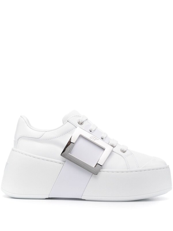  Roger Vivier Roger Vivier Viv Skate High Leather Sneakers 