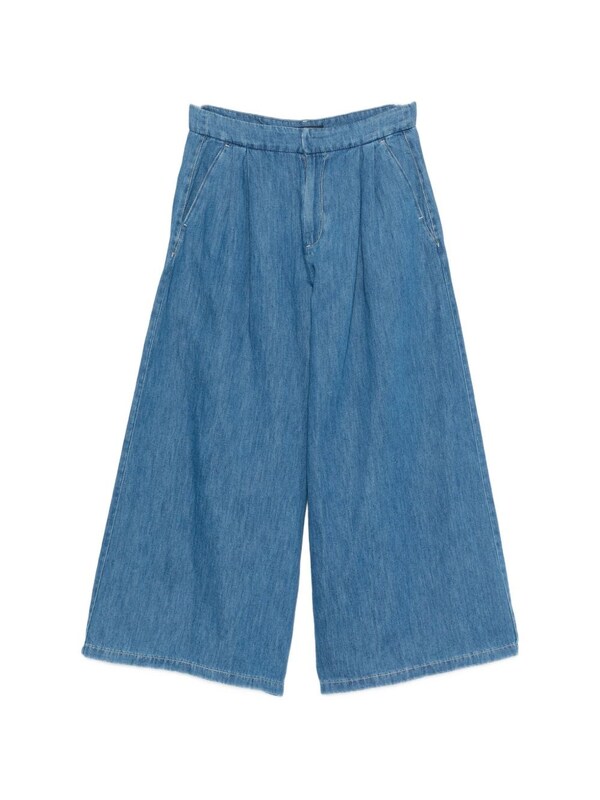  S Max Mara S Max Mara Cotton And Linen Wide-leg Jeans 