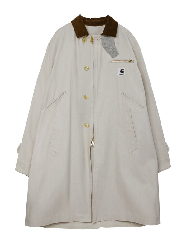  Sacai X Carhartt Wip Sacai X Carhartt Wip Trench Coat With Logo 