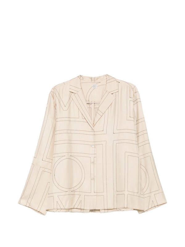  Toteme Toteme Monogram Silk Pajama Shirt 