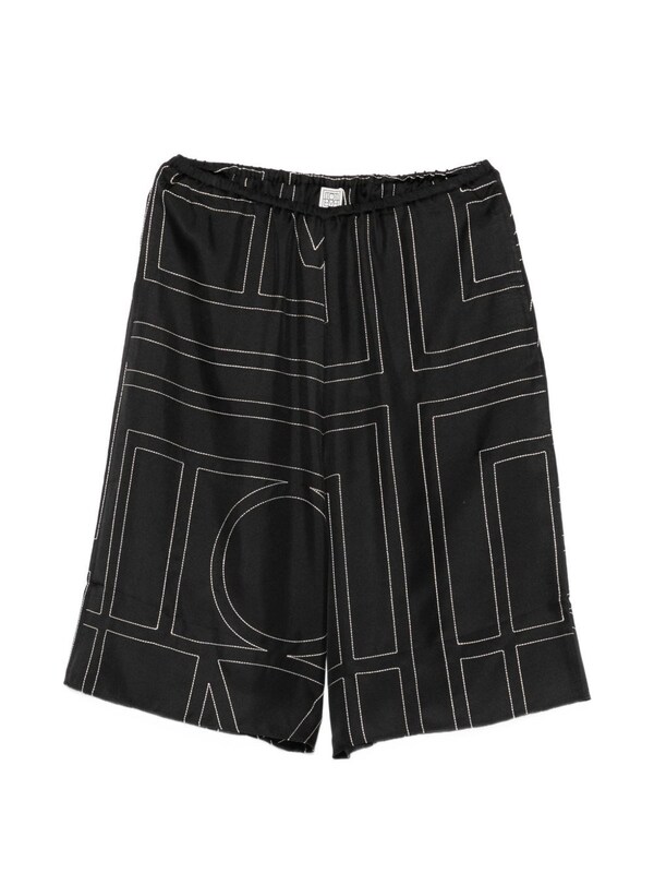  Toteme Toteme Monogram Silk Pajama Shorts 