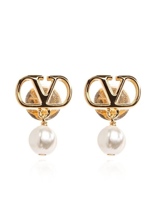  Valentino Garavani Valentino Garavani Vlogo Signature Pearl Earrings 