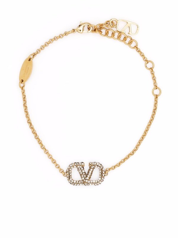  Valentino Garavani Valentino Garavani Vlogo Signature Strass Bracelet 