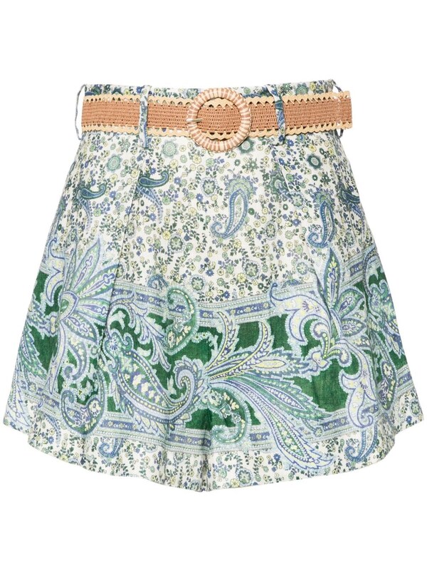  Zimmermann Zimmermann Paisley Print Linen Shorts 
