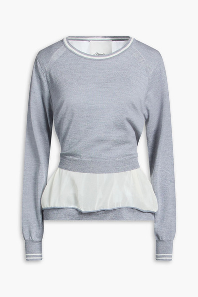  3.1 Phillip Lim - Chiffon-paneled Wool Top - Gray - Xs 